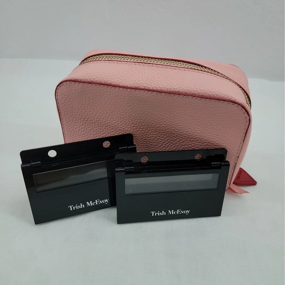 Trish McEvoy Makeup Planner Case Pink Red Heart Power Makeup ZipAround 2 Pages